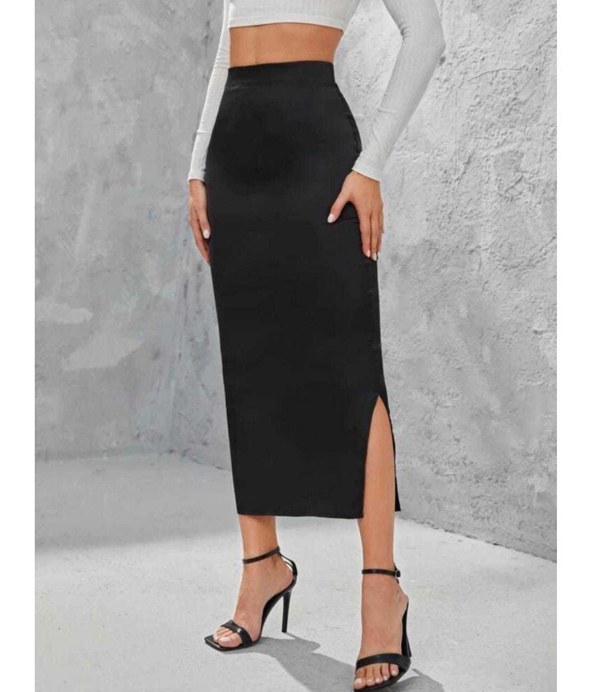     			Femvy Black Polyester Women's A-Line Skirt ( Pack of 1 )