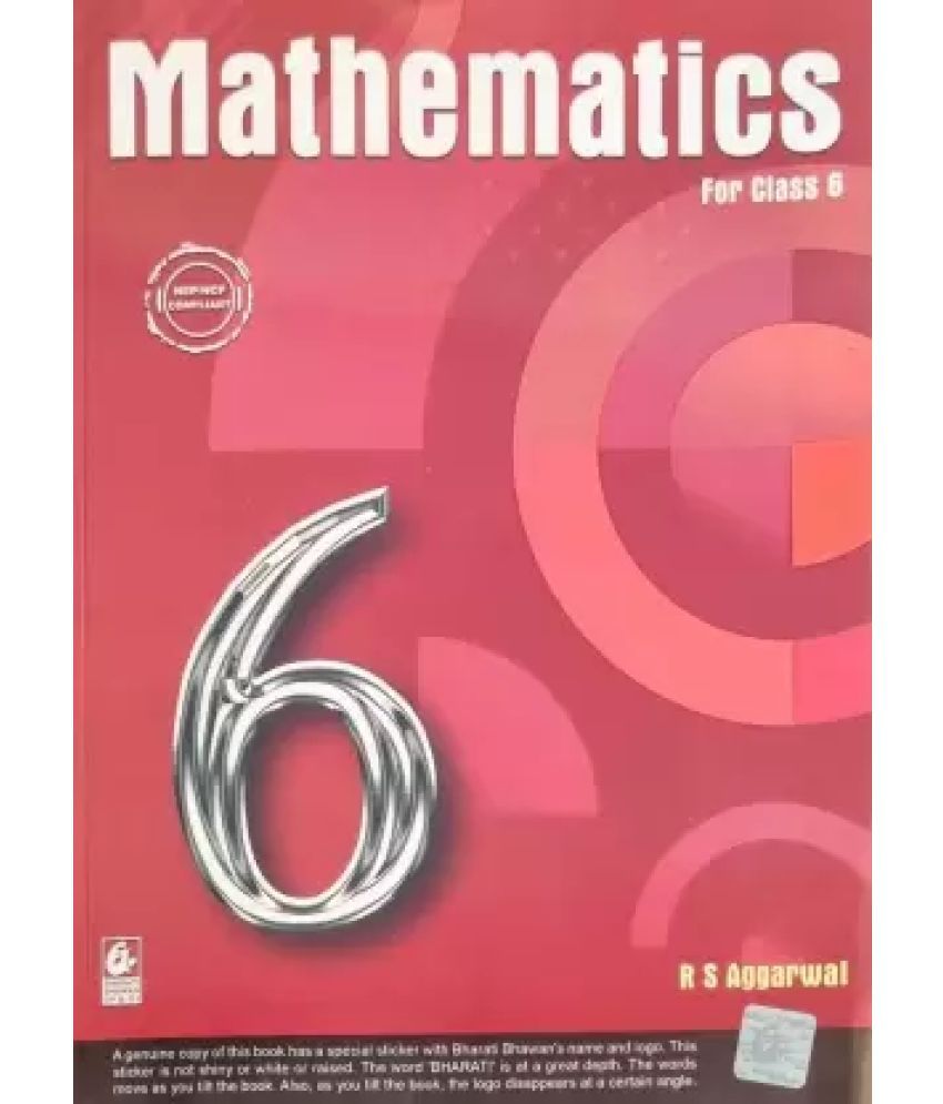     			Mathematics for Class 6 by R.S. Aggarwal 2024-25