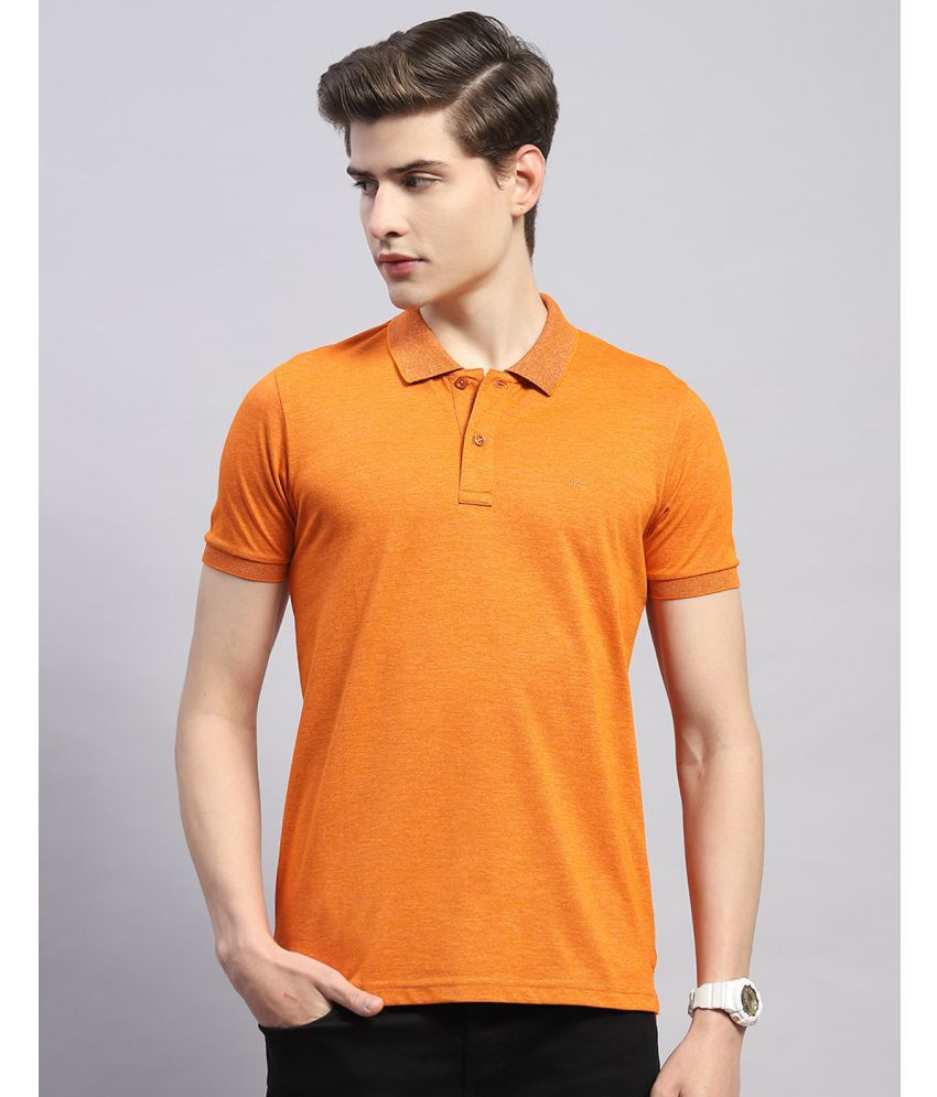     			Monte Carlo Cotton Blend Regular Fit Solid Half Sleeves Men's Polo T Shirt - Orange ( Pack of 1 )