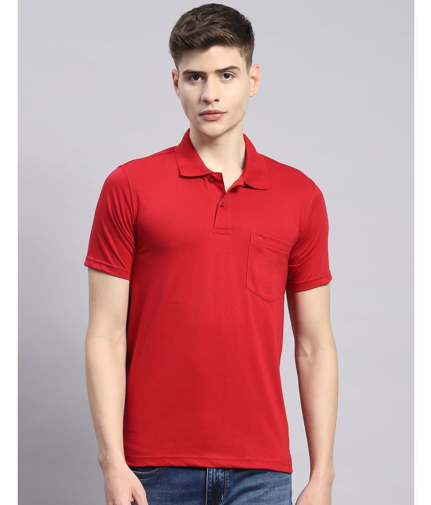     			Monte Carlo Cotton Blend Regular Fit Solid Half Sleeves Men's Polo T Shirt - Red ( Pack of 1 )