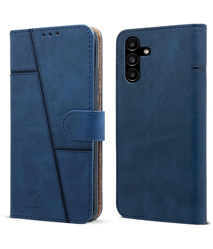     			NBOX Blue Flip Cover Artificial Leather Compatible For Samsung Galaxy A35 ( Pack of 1 )