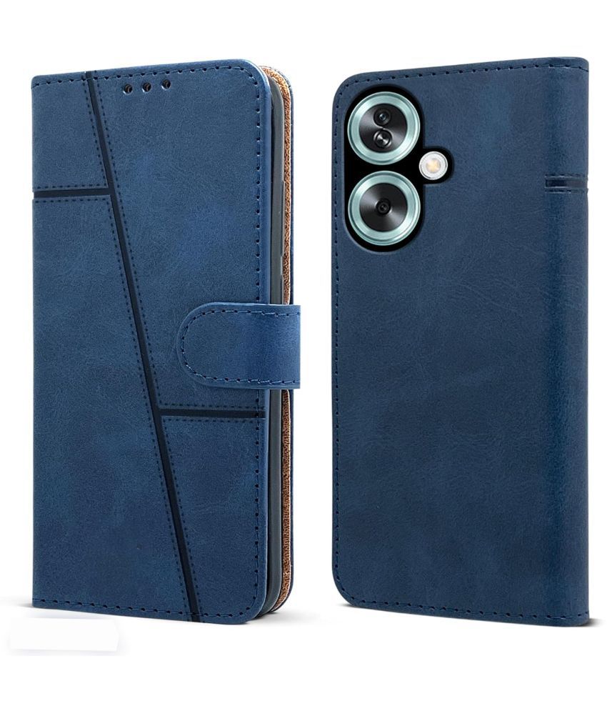    			NBOX Blue Flip Cover Artificial Leather Compatible For Oppo A79 ( Pack of 1 )
