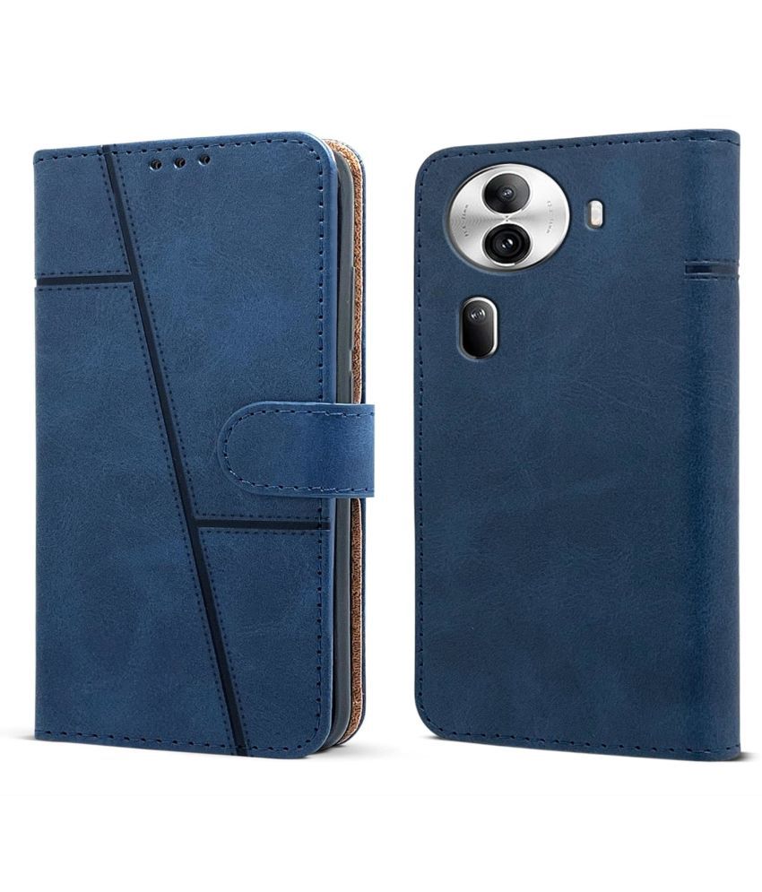     			NBOX Blue Flip Cover Artificial Leather Compatible For Oppo Reno 11 Pro 5G ( Pack of 1 )