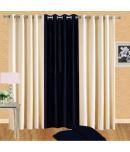 BELLA TRUE Solid SemiTransparent Eyelet Curtain 9 ft ( Pack of 3 )  Multicolor