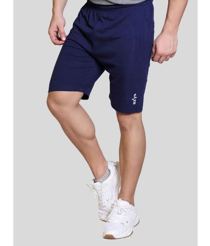     			AXYS Navy Cotton Blend Men's Shorts ( Pack of 1 )