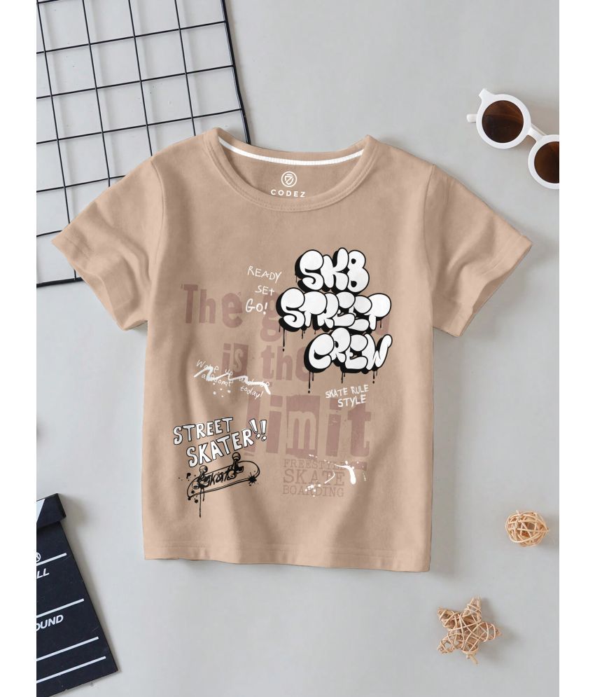     			CODEZ Pack of 1 Boys Cotton Blend T-Shirt ( Chocolate Brown )