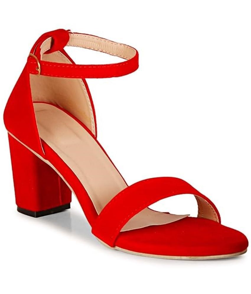     			Denill Red Women's Sandal Heels