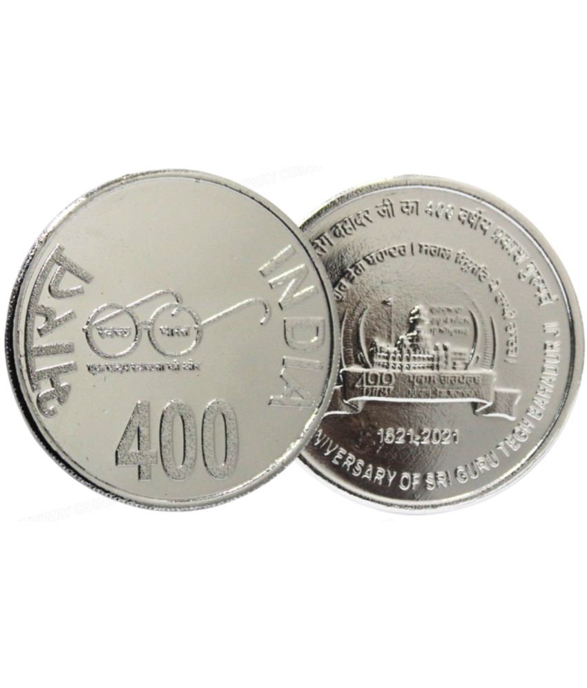     			Extremely Rare* 400 Rupees 2021 (Sri Guru Tegh Bahadur Ji) Very Collectible Silver-plated Coin
