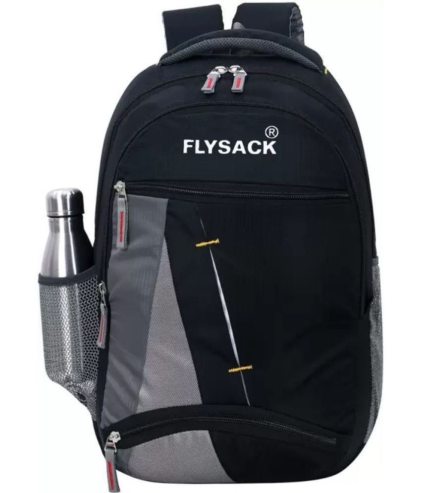     			FLYSACK Black Polyester Backpack Bag ( 30 Ltrs )
