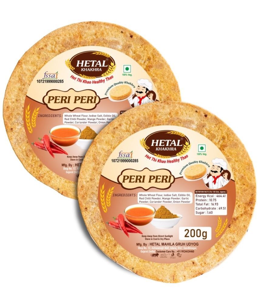     			Hetal khakhra Peri peri Khakhra 200 gm Pack of 2