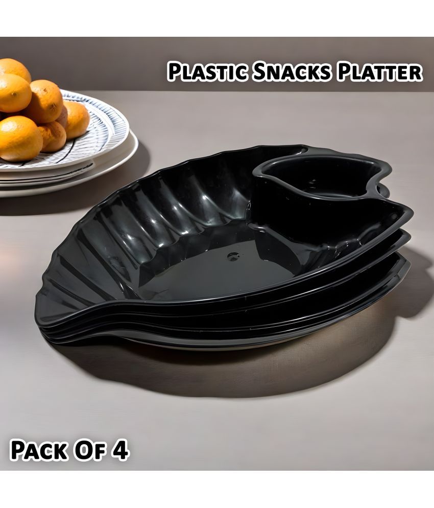     			Inpro 4 Pcs Plastic Black Platter