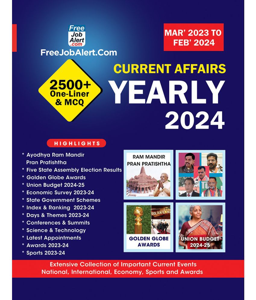     			( Jabaj ) Current Affairs Yearly 2024 ( March 2023 To Feb 2024) Extensive Collection Of Important Current Events, 2500+ One- Liner & MCQ Included