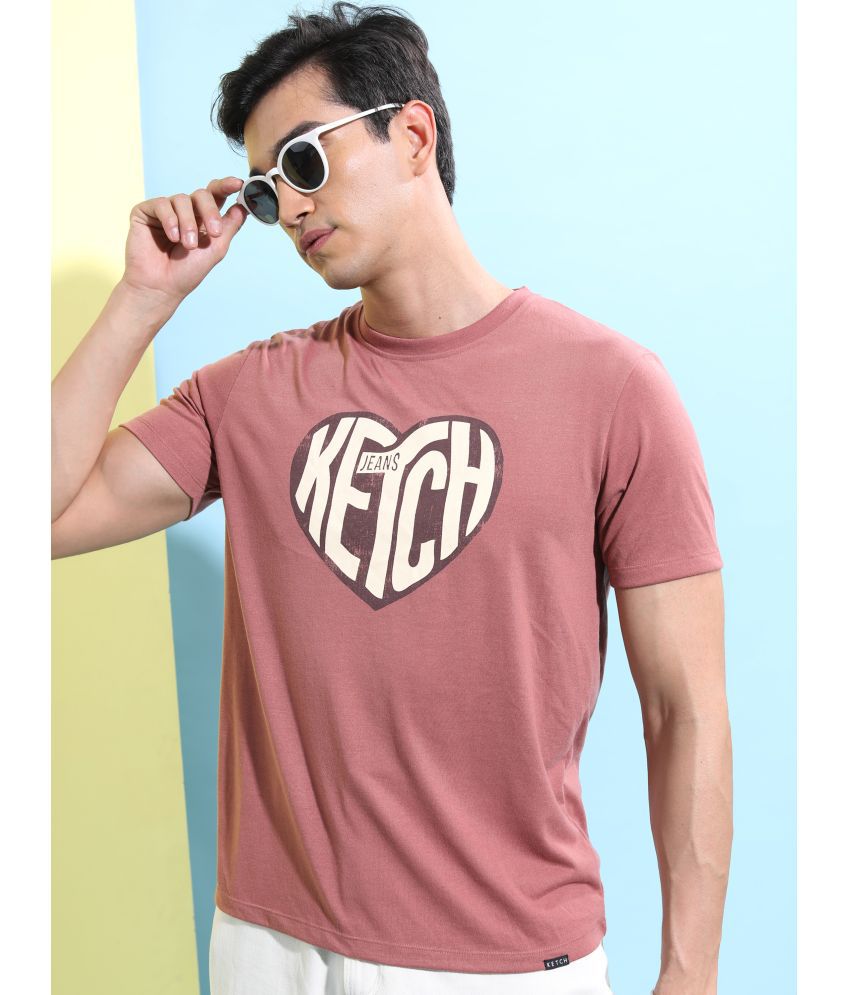     			Ketch Polyester Relaxed Fit Printed Half Sleeves Men's T-Shirt - Rose Gold ( Pack of 1 )