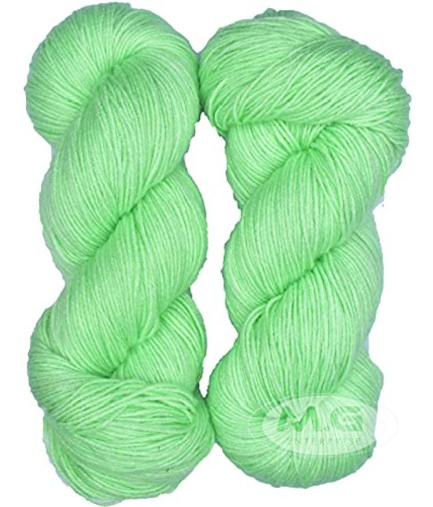     			M.G Enterprise Brilon Apple Green (200 gm) Wool Hank Hand Knitting Wool/Art Craft Soft Fingering Crochet Hook Yarn, Needle Knitting Yarn Thread Dyed B