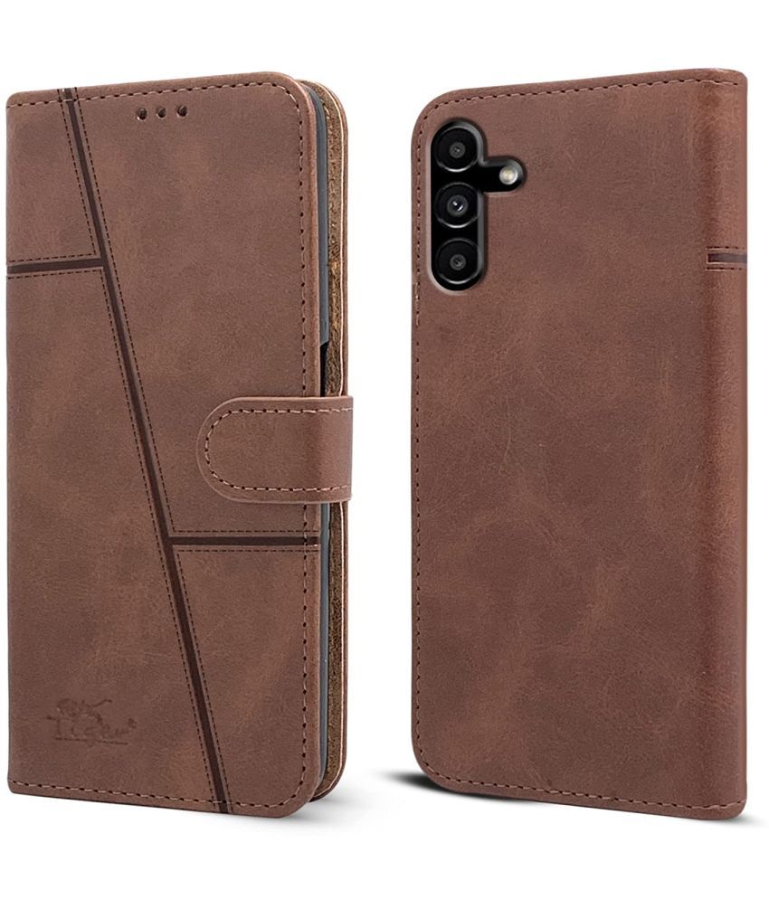     			NBOX Brown Flip Cover Artificial Leather Compatible For Samsung Galaxy A15 ( Pack of 1 )