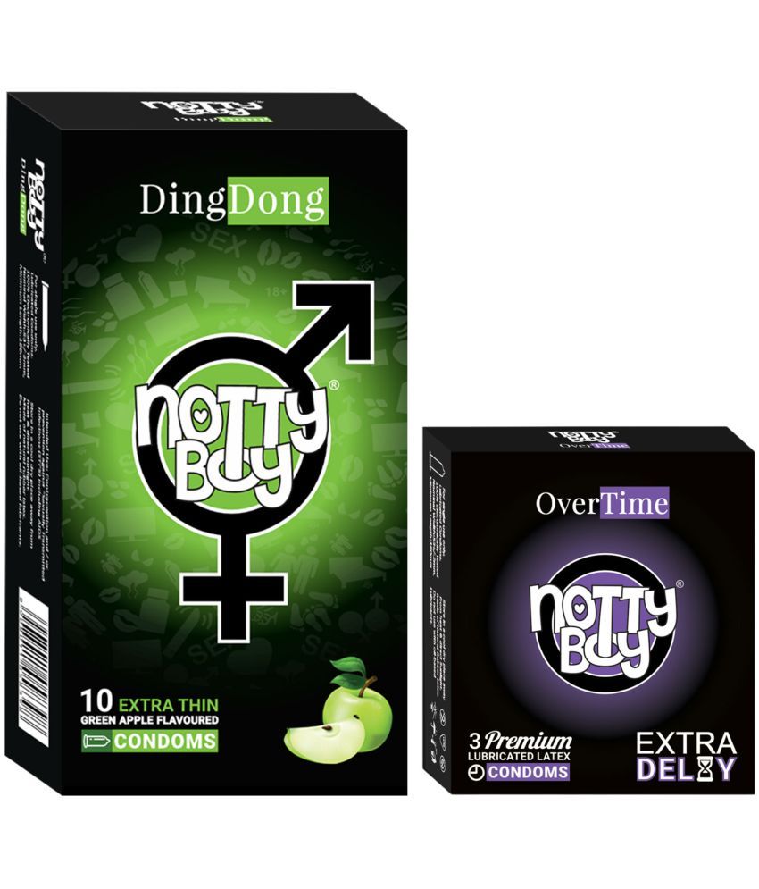     			NottyBoy Fruit Flavoured and Over Time Last Time Condoms - (Set of 2, 13 Pieces)