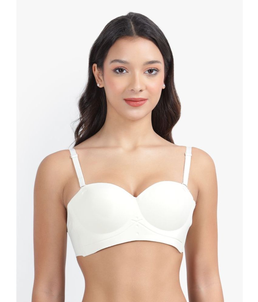     			PARKHA White Polyester Heavily Padded Women's Bustiers Bra ( Pack of 1 )