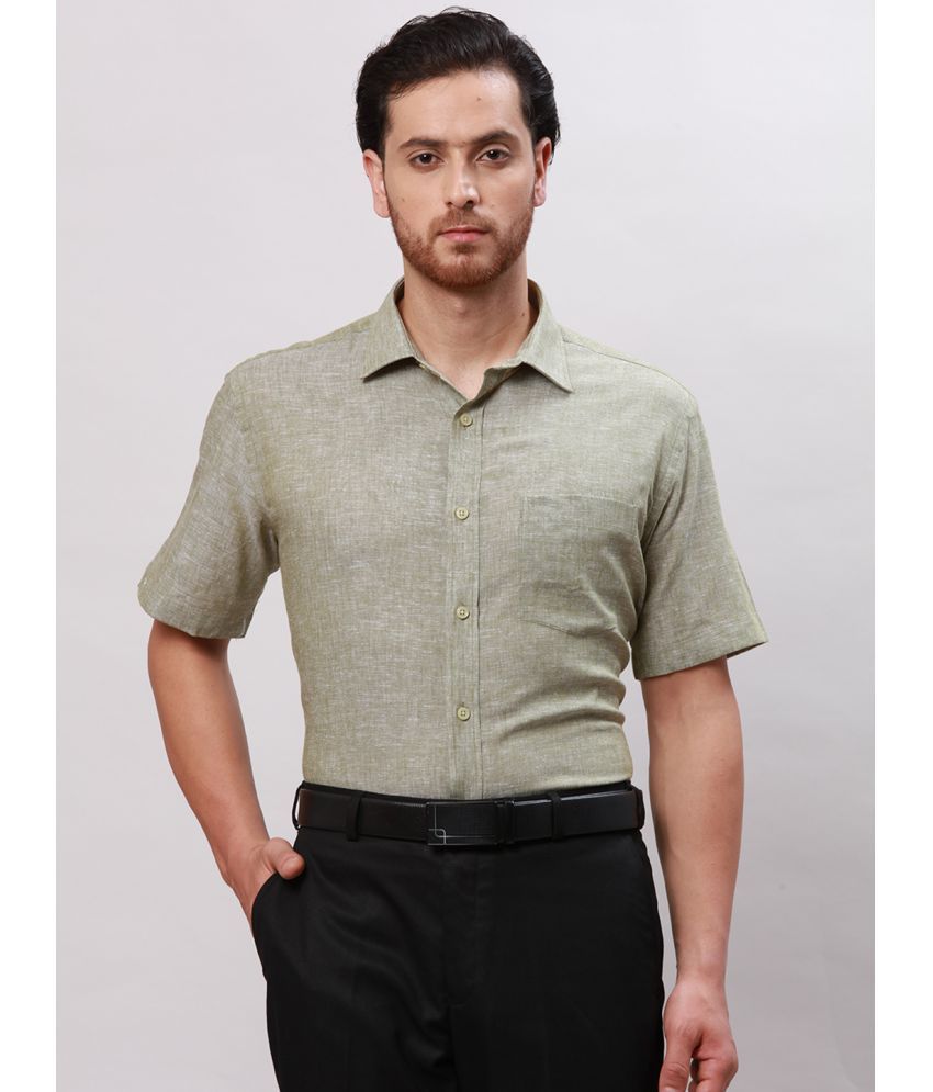     			Park Avenue Cotton Blend Regular Fit Half Sleeves Men's Formal Shirt - Green ( Pack of 1 )