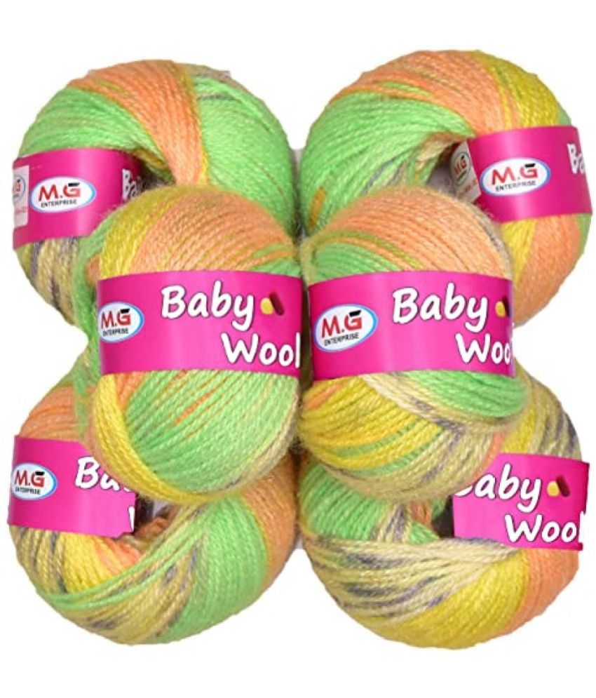     			Vardhman Baby Yarn 100% Acrylic Wool Apple Green (6 pc) Baby Wool 4 ply Wool Ball Hand Knitting Wool/Art Craft Soft Fingering Crochet Hook Yarn, Needle Knitting Yarn Thread Dyed