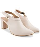 JM Looks Cream Women's Sandal Heels