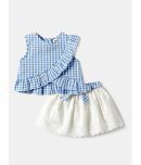 Nauti Nati Blue Cotton Baby Girl Top & Skirt ( Pack of 1 )