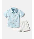 Nauti Nati Pack of 1 Baby Boys Cotton Shirt & Shorts ( Blue )