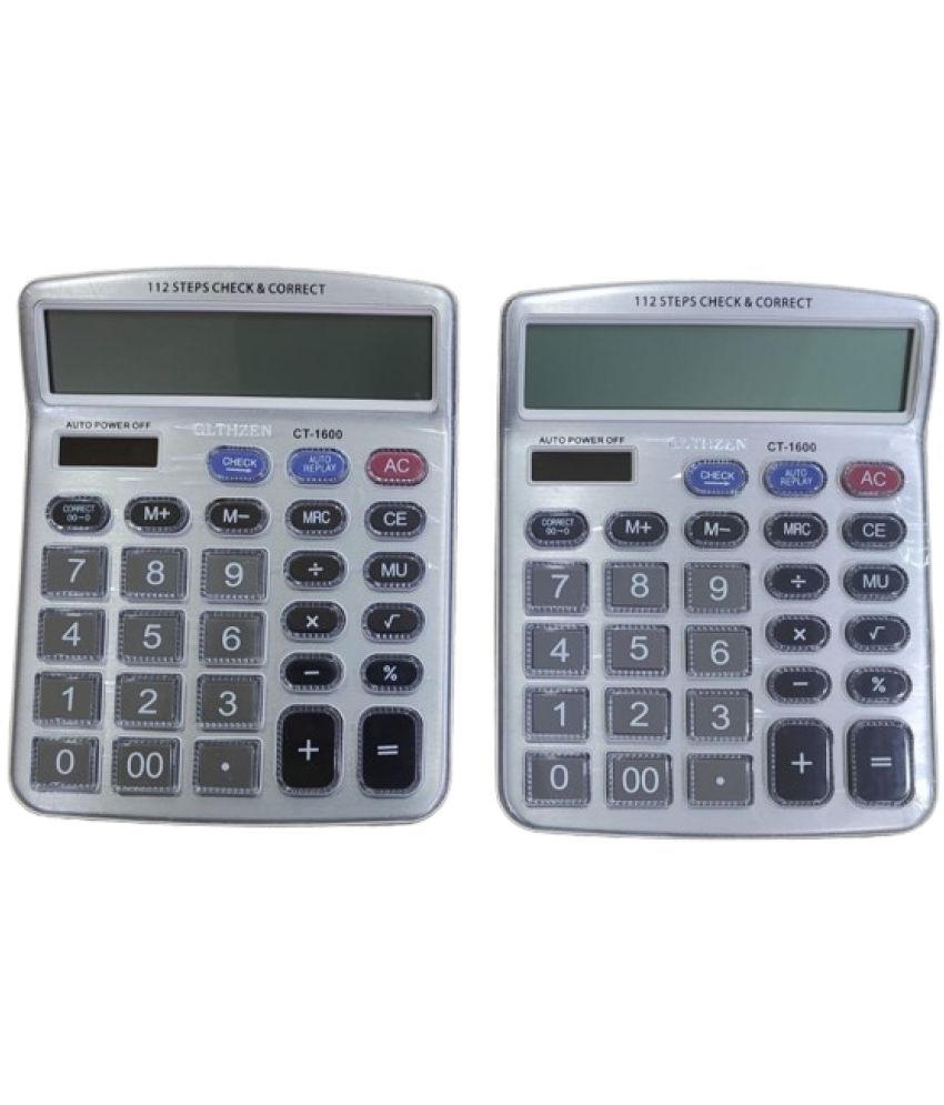     			2735B-BUY SMART COMBO 2 PC  CT-1600 Premium Quality Big Display& Button 12 Digit Big Size Calculator(Pack of 2)
