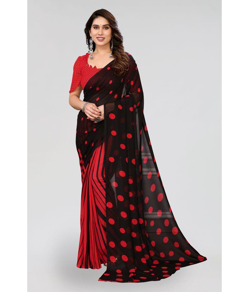     			ANAND SAREES Georgette Printed Saree With Blouse Piece - Red ( Pack of 1 )