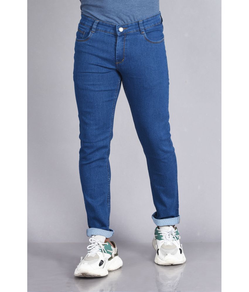     			Aflash Slim Fit Cuffed Hem Men's Jeans - Blue ( Pack of 1 )