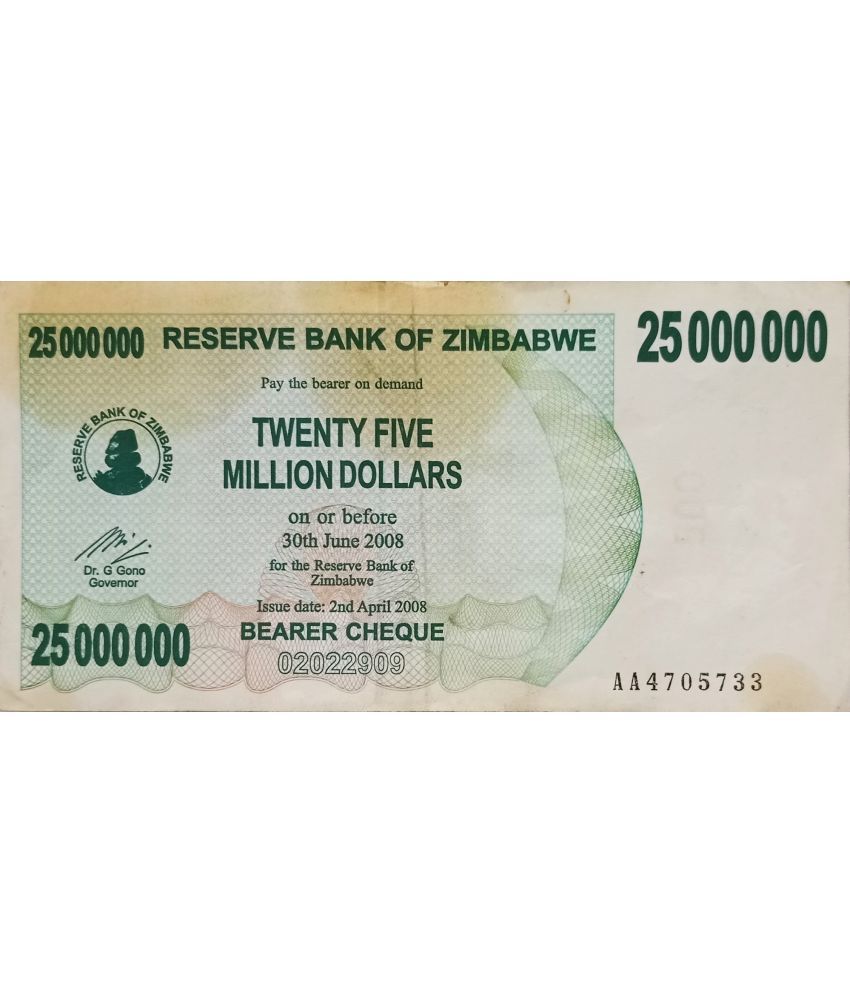     			Extremely Rare Zimbabwe 25000000 Twenty Five Million Dollars......Hard to Find