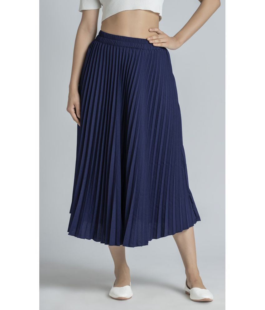     			JASH CREATION Blue Polyester Women's Flared Skirt ( Pack of 1 )