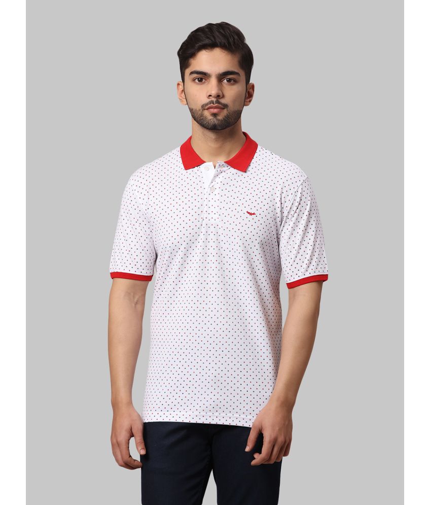     			Park Avenue Cotton Blend Slim Fit Printed Half Sleeves Men's Polo T Shirt - Red ( Pack of 1 )