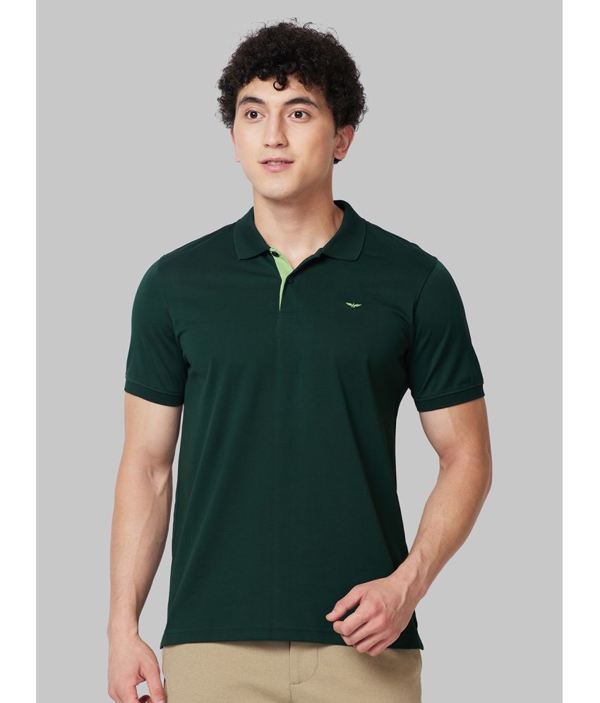     			Park Avenue Cotton Slim Fit Printed Half Sleeves Men's Polo T Shirt - Green ( Pack of 1 )
