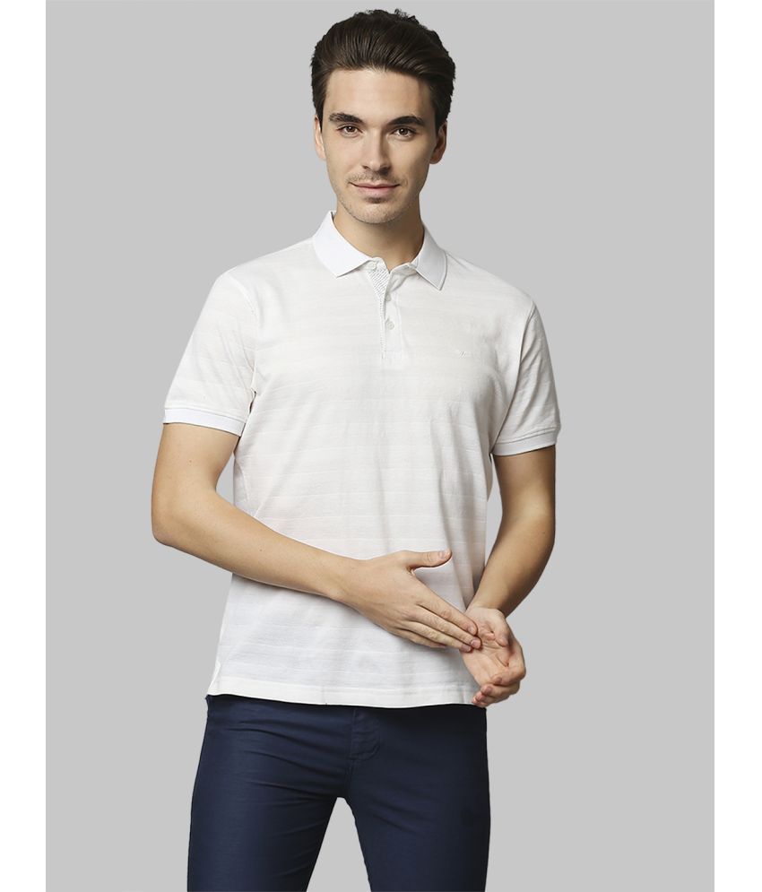     			Park Avenue Cotton Slim Fit Solid Half Sleeves Men's Polo T Shirt - White ( Pack of 1 )
