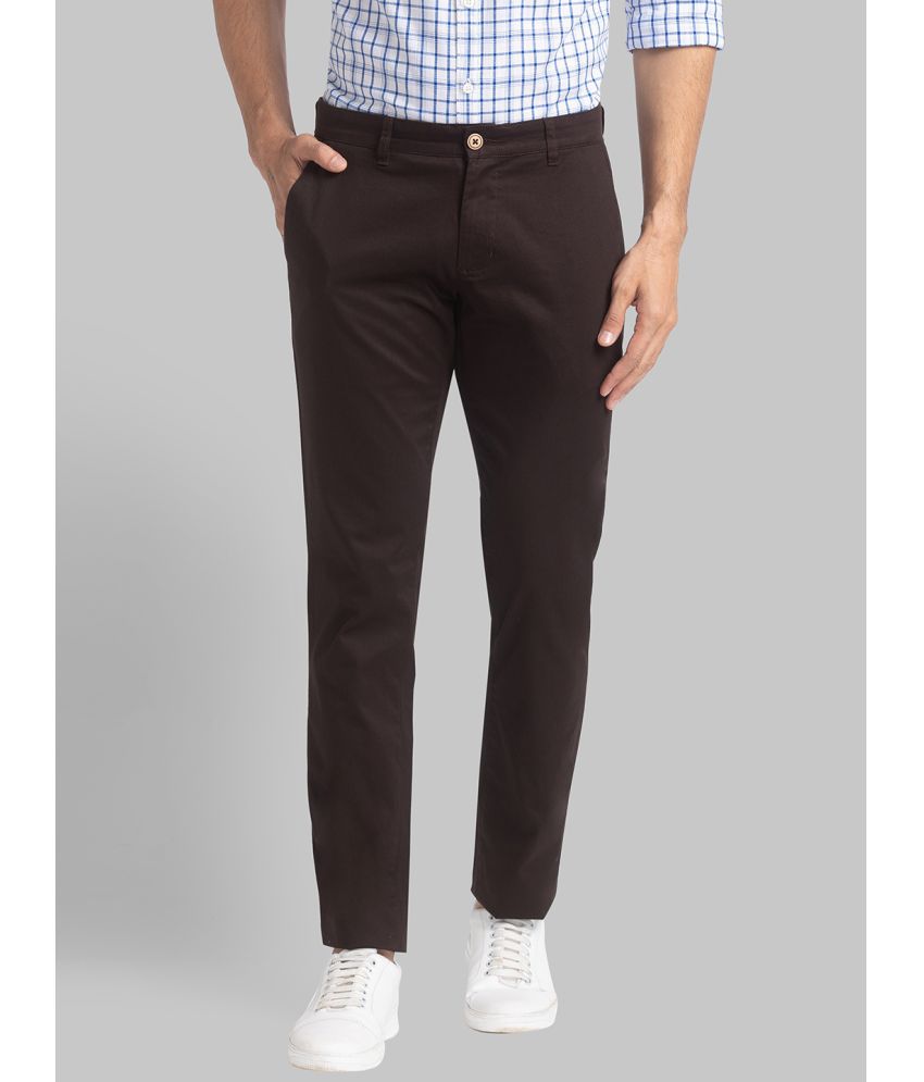     			Parx Tapered Flat Men's Formal Trouser - Brown ( Pack of 1 )