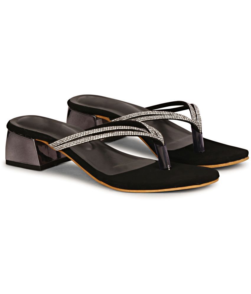     			Saheb Black Women's Sandal Heels