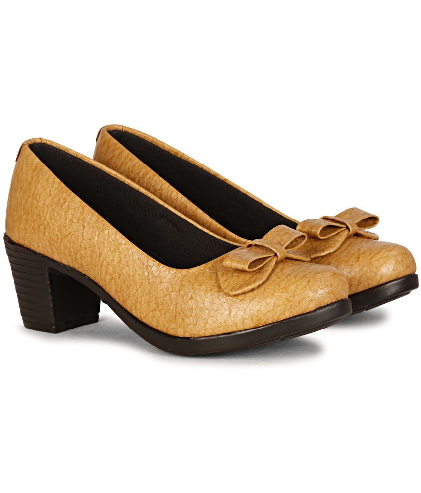     			Saheb Brown Women's Slip On Heels