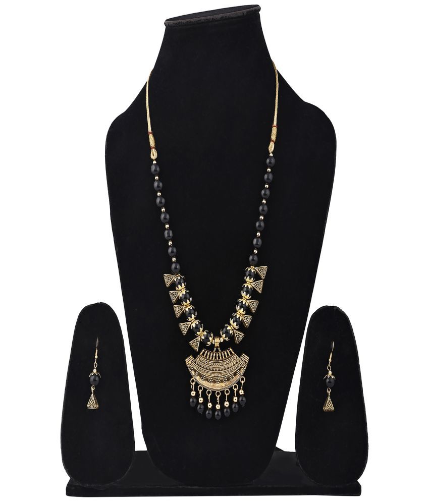     			Sunhari Jewels Black Alloy Necklace Set ( Pack of 1 )