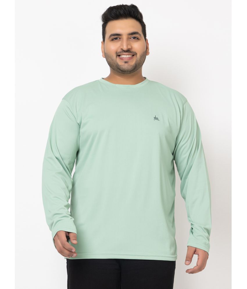     			YHA Cotton Blend Regular Fit Solid Full Sleeves Men's T-Shirt - Light Green ( Pack of 1 )