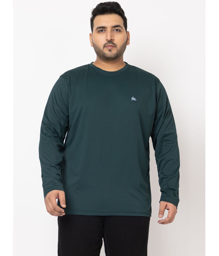     			YHA Cotton Blend Regular Fit Solid Full Sleeves Men's T-Shirt - Dark Green ( Pack of 1 )