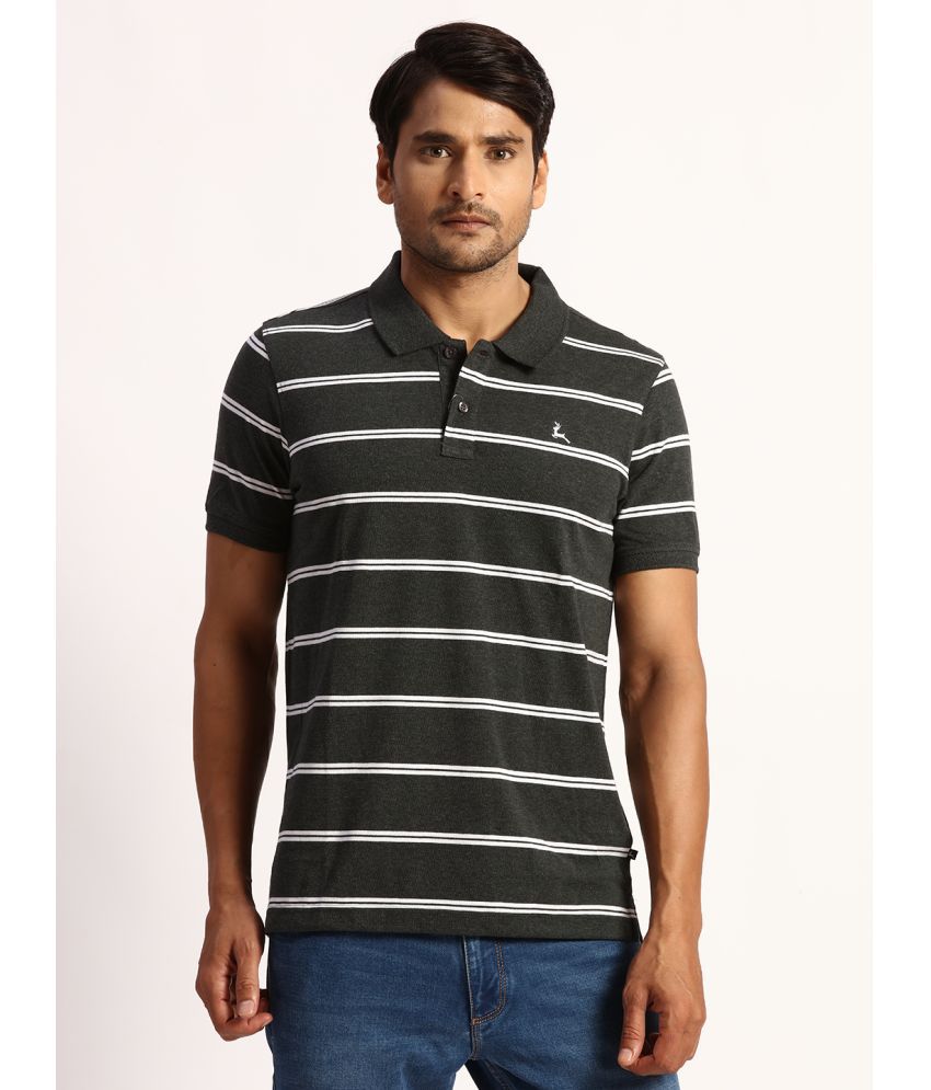     			Parx Cotton Regular Fit Dyed Half Sleeves Men's T-Shirt - Grey ( Pack of 1 )