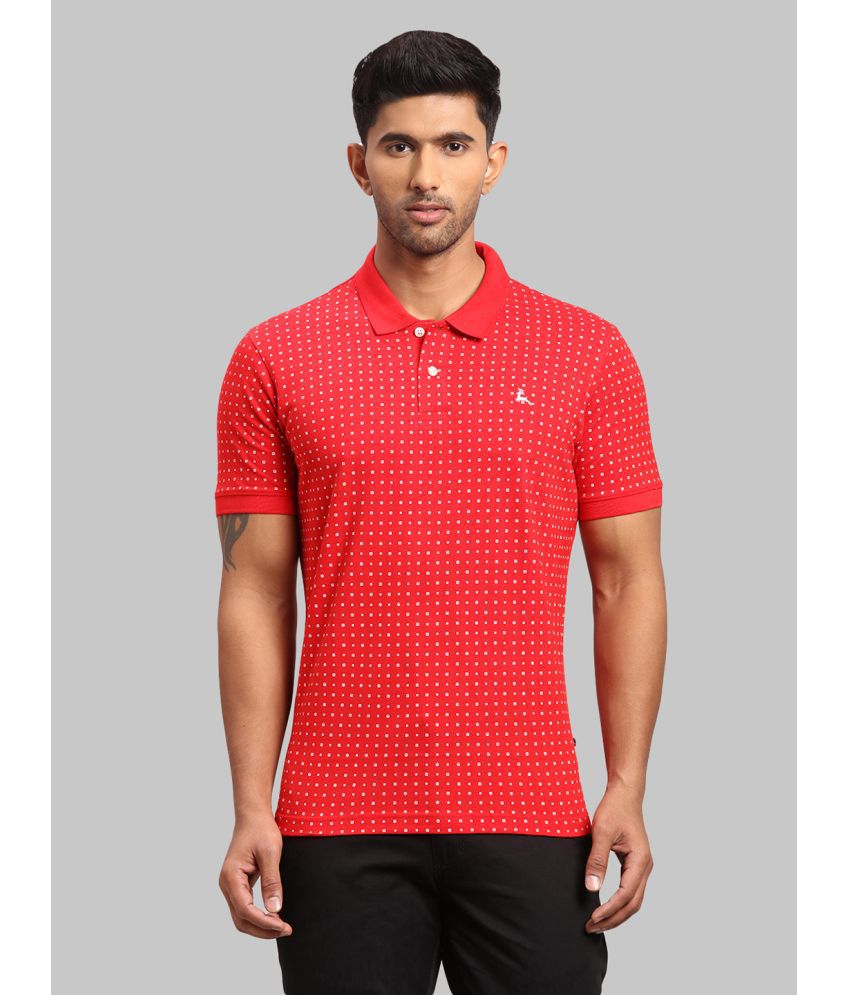     			Parx Cotton Regular Fit Printed Half Sleeves Men's T-Shirt - Red ( Pack of 1 )