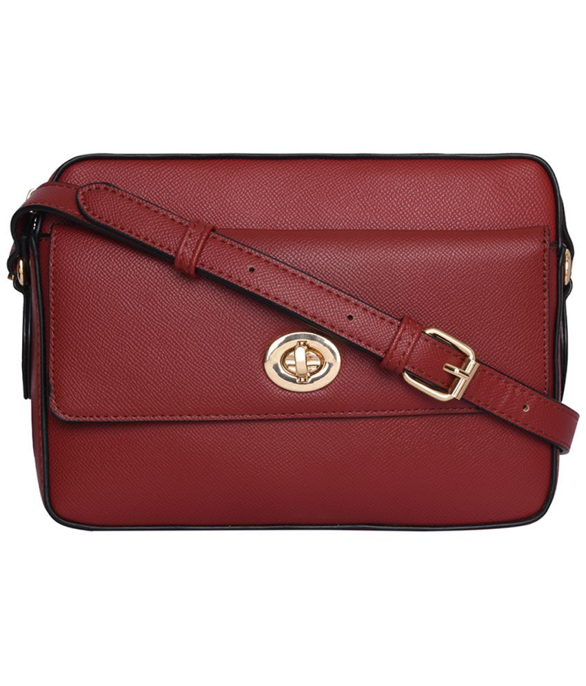     			Accessorize London Red PU Sling Bag