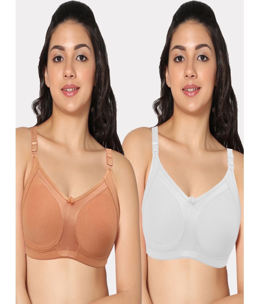     			IN CARE LINGERIE Pack of 2 Polyester Women's Everyday Bra ( Multicolor ) ALPLSPACEX (C) in Multi Color Full Coverage, Non-Padded Bra and Non-Wired seamless cups