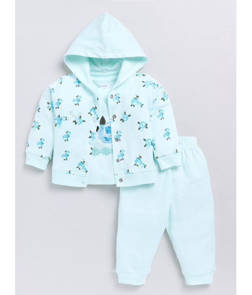     			Mom's Love Blue Cotton Baby Girl Sweatshirt & Jogger Set ( Pack of 1 )