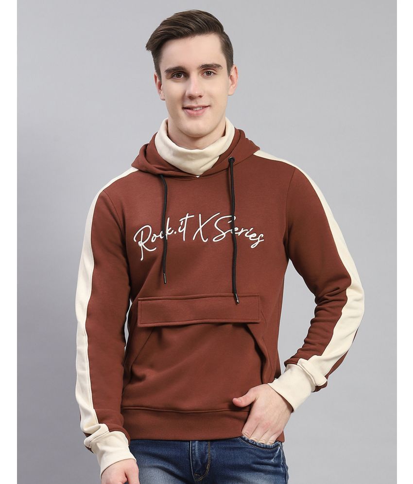     			Rock.it Polyester Blend Hooded Men's Sweatshirt - Coffee ( Pack of 1 )