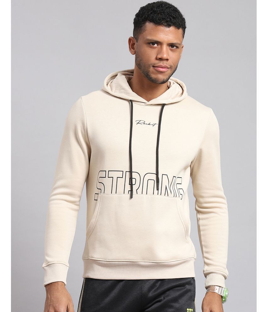     			Rock.it Polyester Blend Hooded Men's Sweatshirt - Cream ( Pack of 1 )