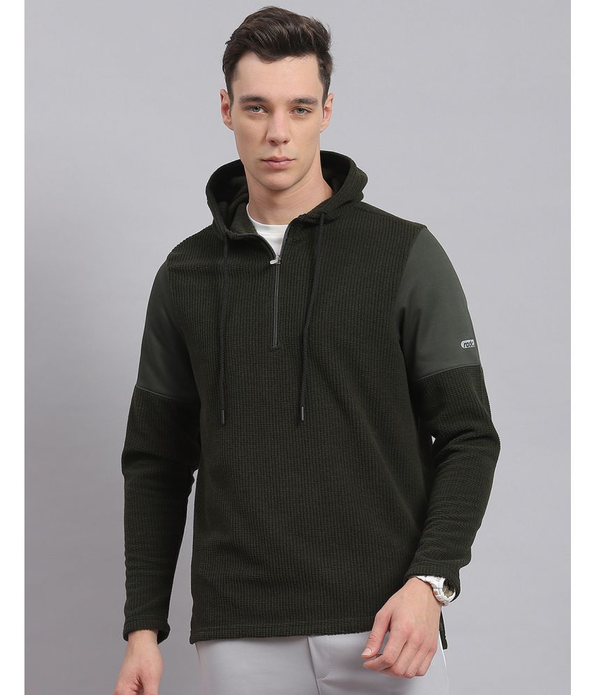     			Rock.it Polyester Hooded Men's Sweatshirt - Olive ( Pack of 1 )