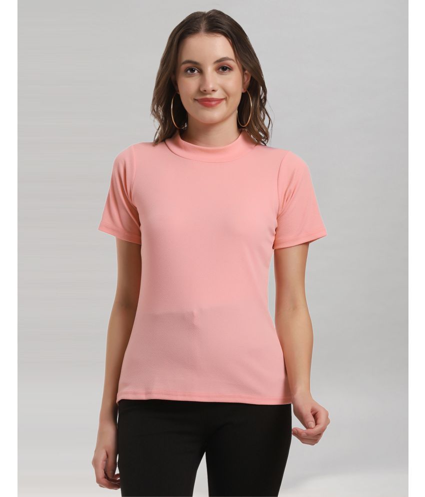     			Selvia Peach Polyester Women's Regular Top ( Pack of 1 )