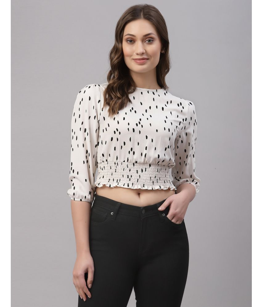     			Selvia White Cotton Blend Women's Crop Top ( Pack of 1 )